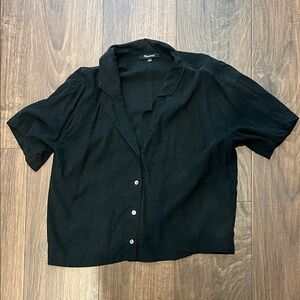 Madewell Black Short Sleeve Blouse